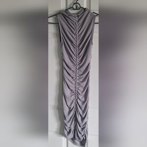 H&M Ruched Gray Dress